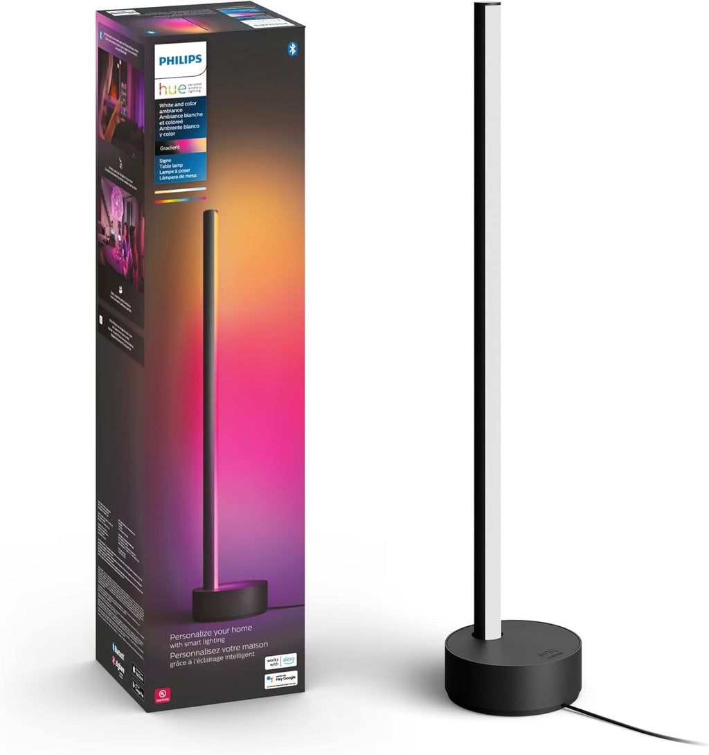 Hue Signe Smart Table Lamp, Black - White and Color Ambiance LED Color-Changing Light - 1 Pack