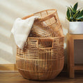 Set Of 2 Large Woven Blanket Baskets